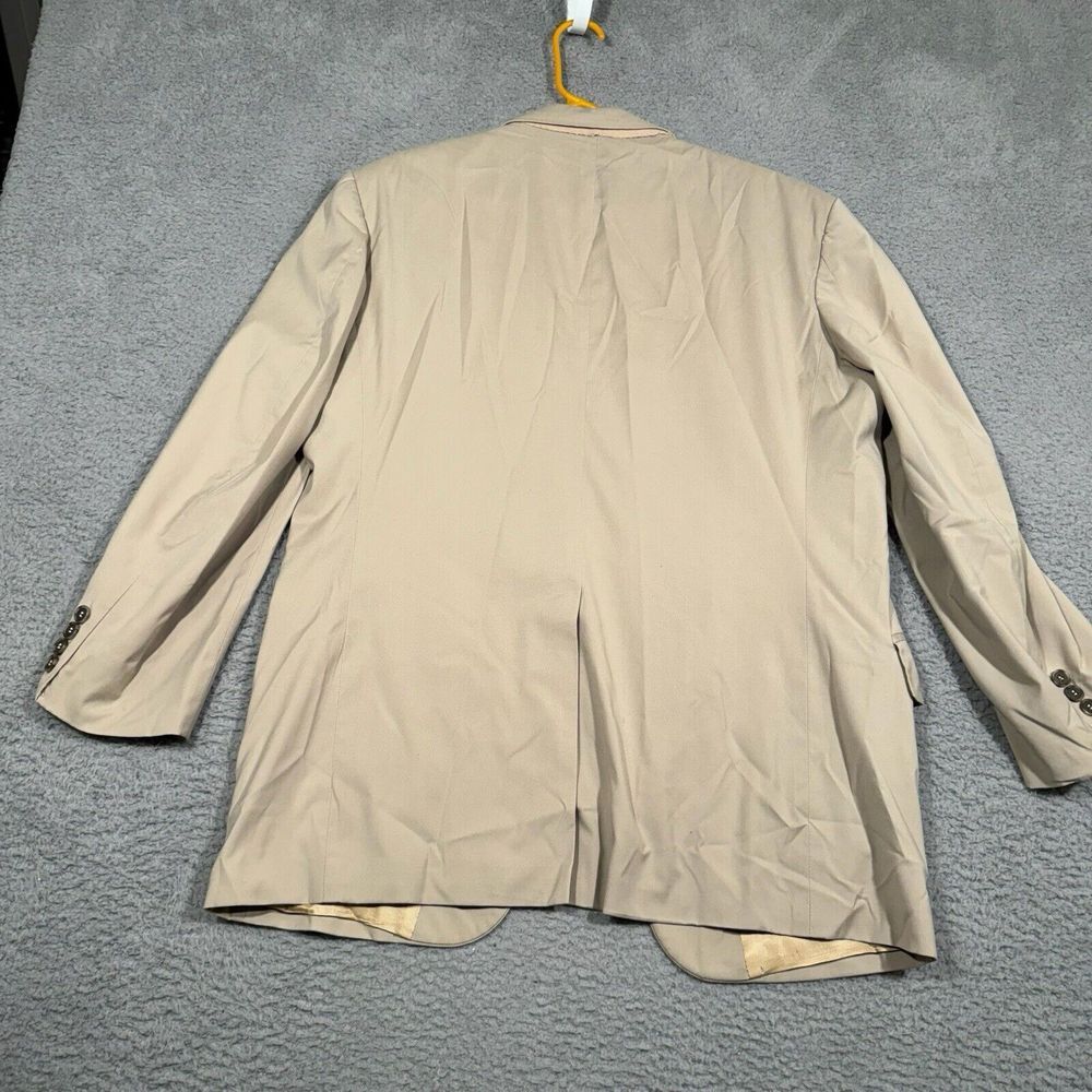 L.L. Bean Mens Suit Jacket Size 40R Beige Lined Pocketed Two Buttons USA - Picture 9 of 11